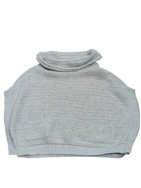 Old Navy 4T Poncho Sweater Silver Gray Metallic Knit Cowl Neck Sparkle Toddler